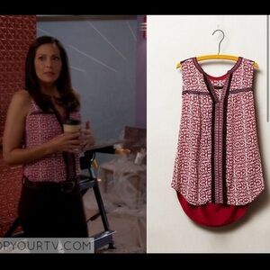 Anthropologie / A Common Thread Kakali Tank - Red Motif - Size XSP - Seen on TV!